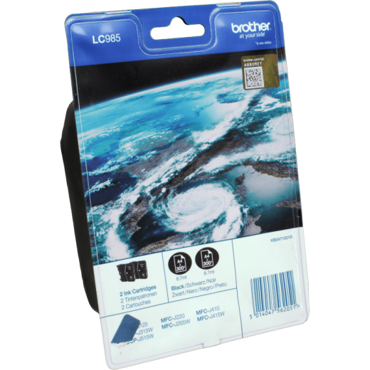 2 Brother Tinten LC-985BKBP2DR Doppelpack schwarz