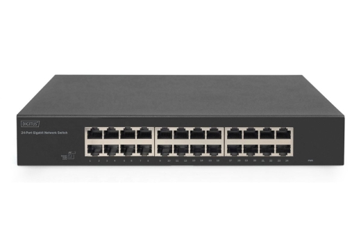 DIGITUS Switch 24-Port Gigabit, 19 unmanaged schwarz