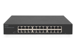 DIGITUS Switch 24-Port Gigabit, 19 unmanaged schwarz