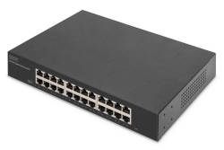 DIGITUS Switch 24-Port Gigabit, 19 unmanaged schwarz