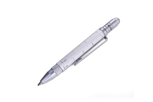 TROIKA Multitasking-Kugelschreiber LILIPUT TOOL PEN silber