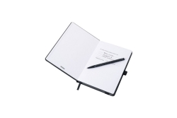 TROIKA Notizblock BLACK SLIMPAD A5 dunkelblauer Stift