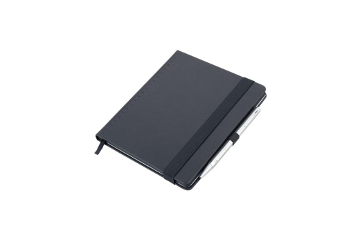 TROIKA Notizblock BLACK SLIMPAD A5 silberner Stift