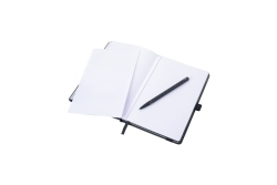 TROIKA Notizblock BLACK SLIMPAD A5 silberner Stift
