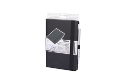 TROIKA Notizblock BLACK SLIMPAD A5 silberner Stift