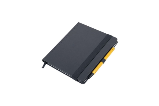 TROIKA Notizblock BLACK SLIMPAD A5 gelber Stift