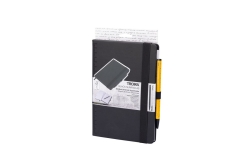 TROIKA Notizblock BLACK SLIMPAD A5 gelber Stift