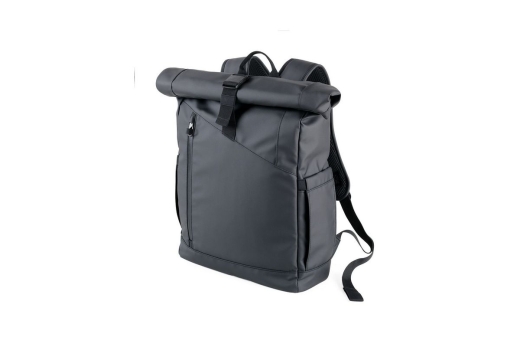 TROIKA Roll Top Rucksack TROIKA BLACK ROLL TOP