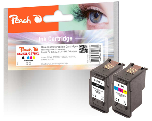 Peach Patrone Canon PG-575XL/CL-576XL MultiPack bk & color remanufactured