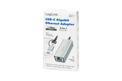 Logilink USB-C > Gigabit Ethernet Adapter mit 2-in-1 USB