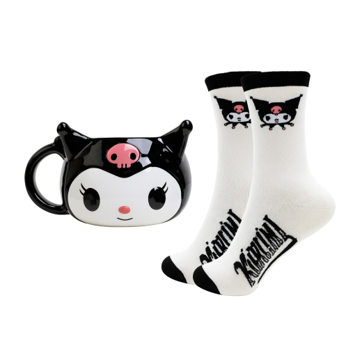 BlueSkyStudios Sanrio Tasse mit Socken Kuromi 3D