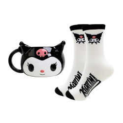 BlueSkyStudios Sanrio Tasse mit Socken Kuromi 3D