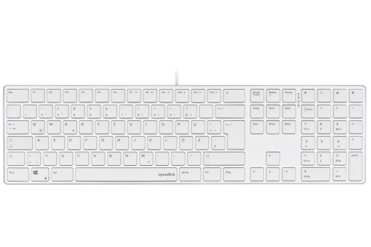 Speedlink Tastatur RIVA Slim Metal Scissor, weiss retail