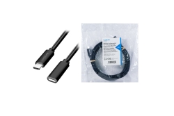 Logilink USB 2.0 Typ-C Kabel C/M > USB-C/F, PD, schwarz 1m