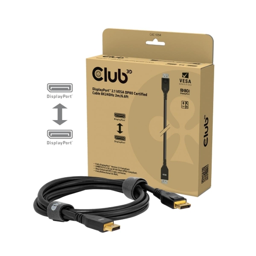 Club3D DP-Kabel 2.1 DP80 zertifiziert 2m 10K/8K/4K St/St retail