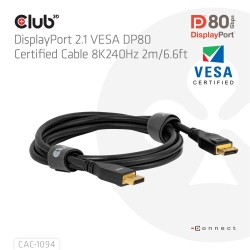Club3D DP-Kabel 2.1 DP80 zertifiziert 2m 10K/8K/4K St/St retail