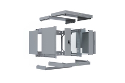 EFB 19 Wandgehäuse X-Rack mit Glastür 400-600mm 9HE grau