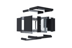 EFB 19 Wandgehäuse X-Rack mit Glastür 400-600mm 9HE schwarz