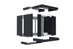 EFB 19 Wandgehäuse X-Rack mit Glastür 400-600mm 12HE schw.
