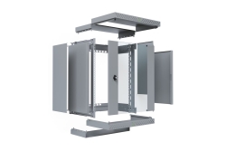 EFB 19 Wandgehäuse X-Rack mit Glastür 400-600mm 15HE grau
