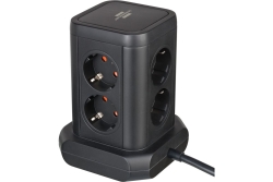 Brennenstuhl Steckdosenturm 8fach mit 2xUSB A,1xUSB C,black