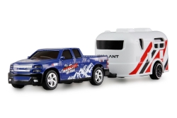 Amewi RC Pickup Die Cast mit Wohnwagen 1:64 RTR blau 6+
