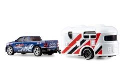 Amewi RC Pickup Die Cast mit Wohnwagen 1:64 RTR blau 6+