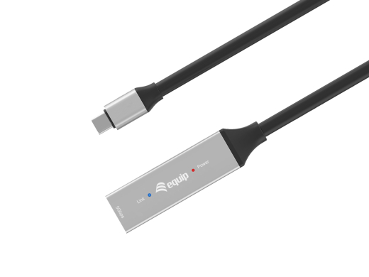 Equip Kabel USB-C3.2->C Gen1 Akt.Erweit.St/Bu 10.00m schwarz