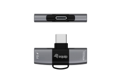 Equip Adapter USB-C->2xUSB-C 10Gbps PD 100W Alu.