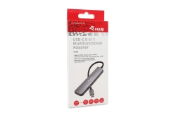 Equip Adapter USB-C->HDMI/3xUSB-C/USB PD 4K/ 60Hz 0.25m Alu.