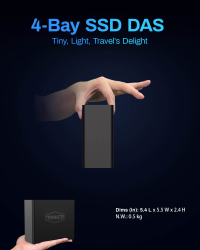 TERRAMASTER D4 SSD,4bay All SSD Gehäuse,USB4,40Gbps,Diskless