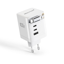 REALPOWER GaN Charger 100W weiss, 100 Watt,3xType-C,1x USB-A