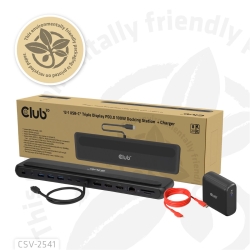Club3D USB-C 12in1-Dock >DP1.4/2xHDMI/2xUSB-C/ 8K30Hz...
