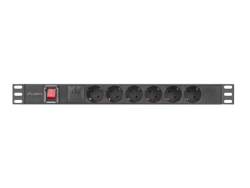 LANBERG 19 PDU-Steckdosenleiste 1U 6xSchuko 2,0m 16A sw