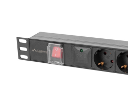 LANBERG 19 PDU-Steckdosenleiste 1U 6xSchuko 2,0m 16A sw