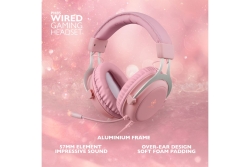 Deltaco Headset Gaming Stereo Klinke, LED, pink