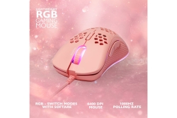 Deltaco Gaming Maus USB, RGB, pink