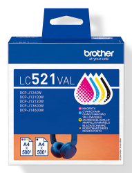 Patrone Brother LC-521VAL Farbtintenset DCPJ1260x/1310x/