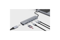 MANHATTAN USB-C PD auf HDMI 7-in-1 4K Dockingstation grau