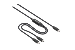 MANHATTAN Dual USB-C Ladekabel 100 W 2 m schwarz