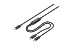 MANHATTAN Dual USB-C Ladekabel 100 W 2 m schwarz