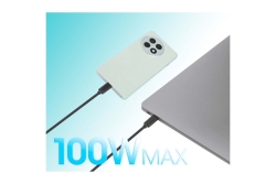 MANHATTAN Dual USB-C Ladekabel 100 W 2 m schwarz