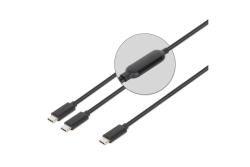 MANHATTAN Dual USB-C Ladekabel 100 W 2 m schwarz