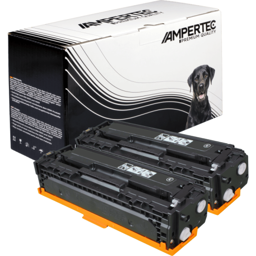 2 Ampertec Toner ersetzt HP CE320AD 128A Doppelpack schwarz