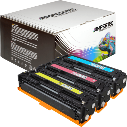 3 Ampertec Toner ersetzt HP CF371AM 128A Multipack CMY