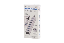Logilink USB 3.0 HUB, 7-Ports, 7x USB-A, 5 Gbit/s, silber