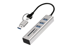 Logilink USB 3.0 HUB, 3x USB-A, SD/microSD-Slot, 5 Gbit/s