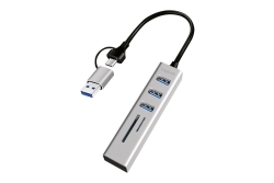 Logilink USB 3.0 HUB, 3x USB-A, SD/microSD-Slot, 5 Gbit/s