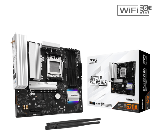 ASRock A620AM Pro RS WiFi AM5 mATX HDMI/DP DDR5 retail