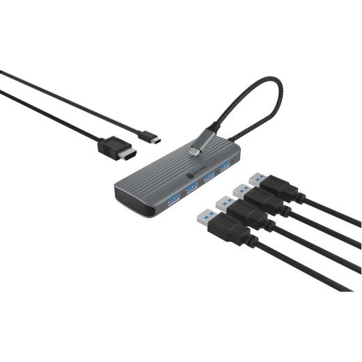 Dockingstation IcyBox 6 in 1 1xHDMI 4K60Hz, 4x USB-A